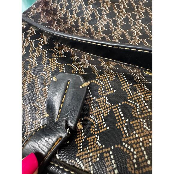 Linea Rosetti Monogram Tote Bag - Black & Brown Pattern (Handle Damage) - Picture 5 of 5